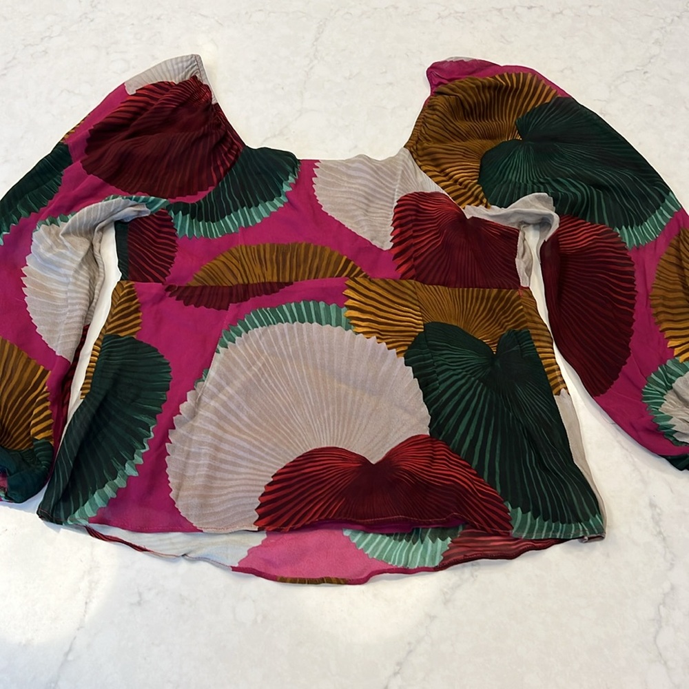 Anthropologie Farm Rio Katalina Top Long Sleeves Size Small‎ - Picture 11 of 11